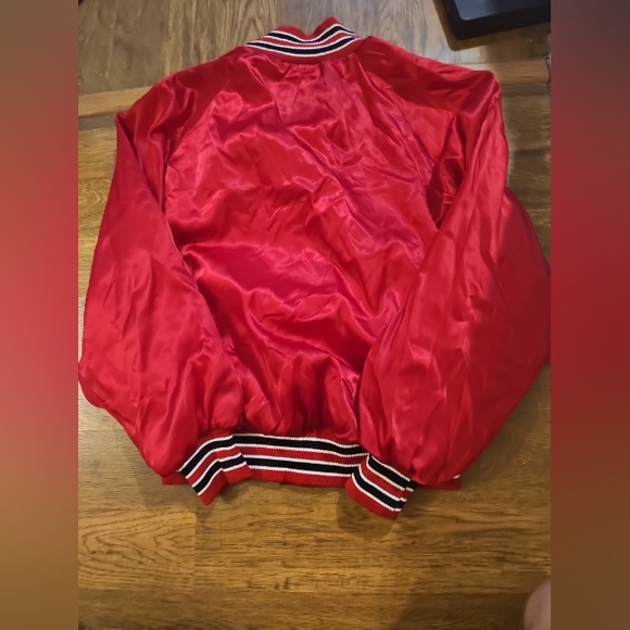 VTG Classic WestArk Adult Red Satin Jacket USA MADE E-One Logo Firefighter - Picture 4 of 7